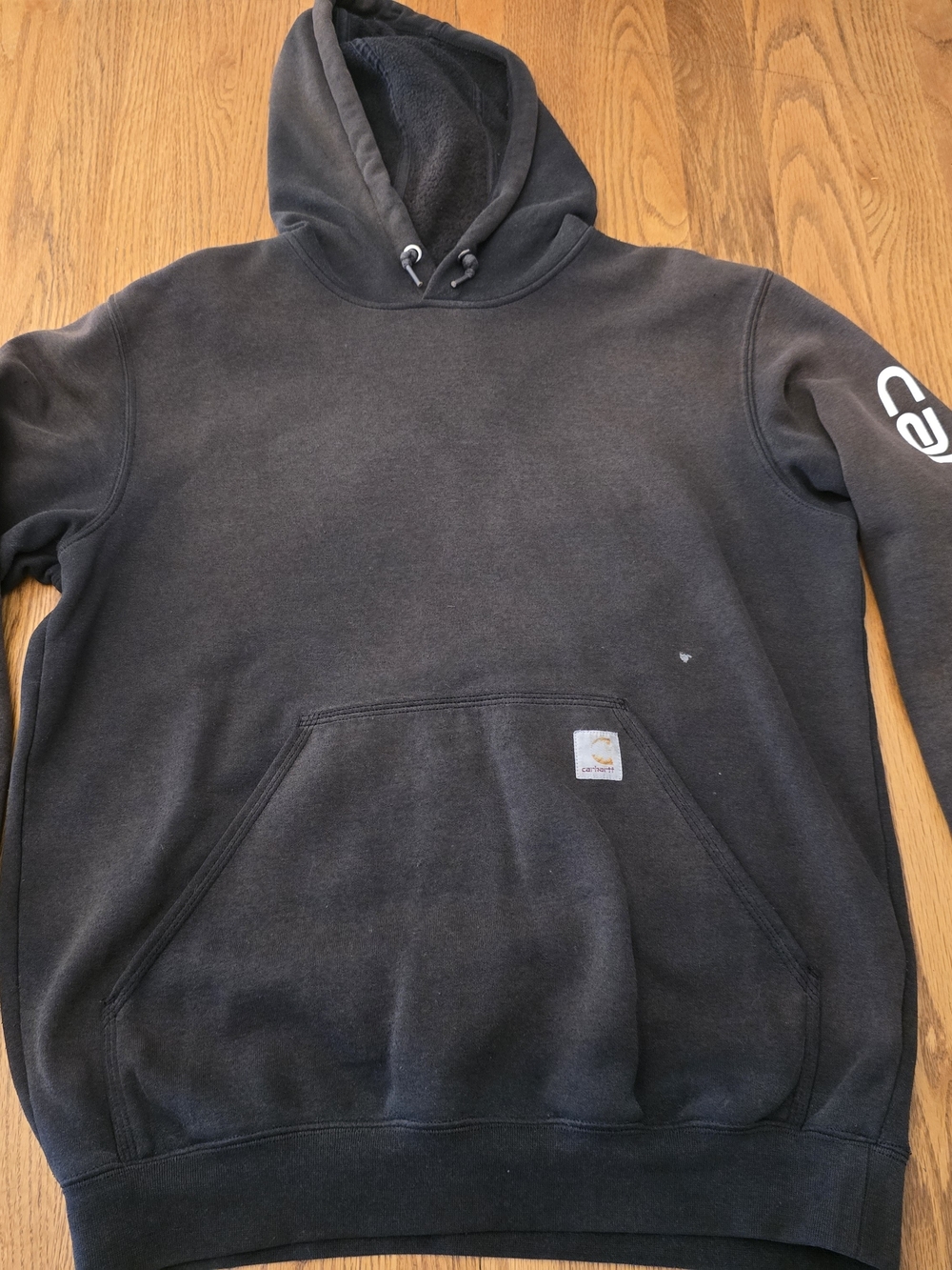 Carhartt Loose Fit Sleeve Logo Hoodie Black Medium